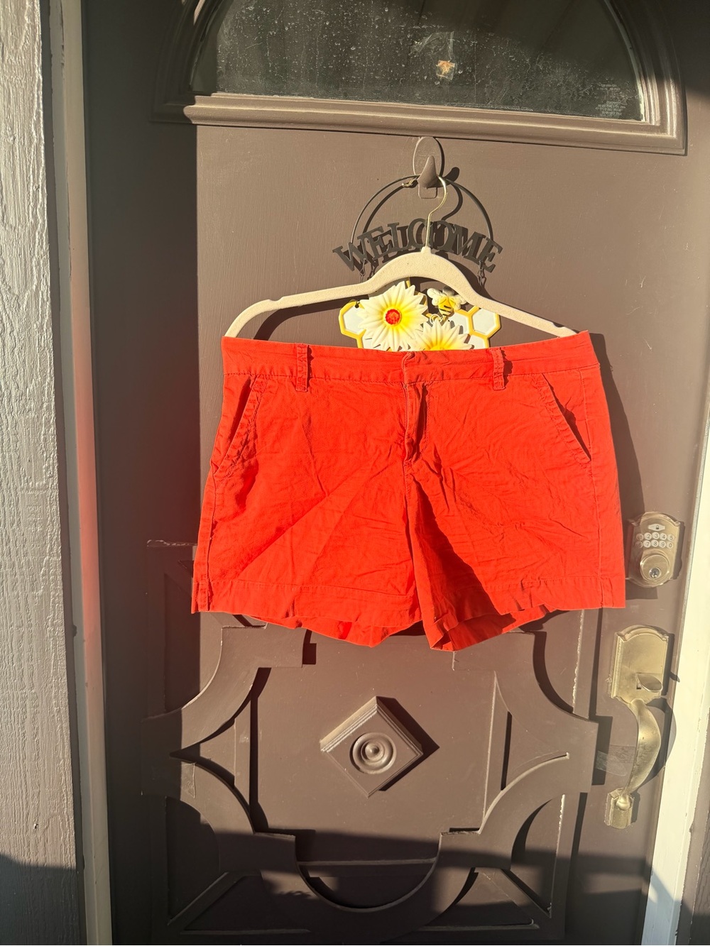 Calvin Klein Jeans Women's Bright Red Casual Bermuda Shorts
